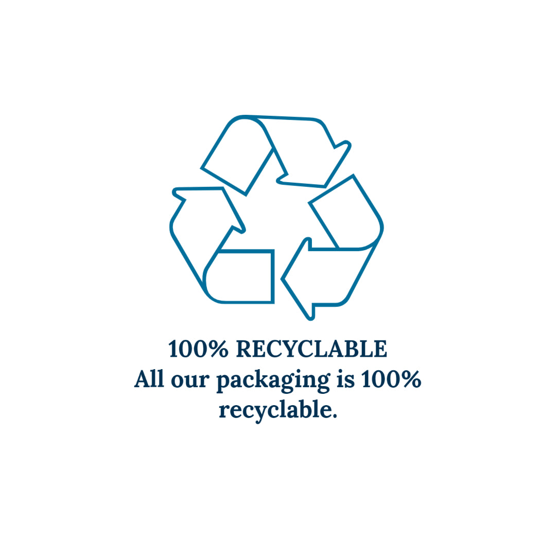 100% recyclable, promoting eco-friendly and sustainable practices.