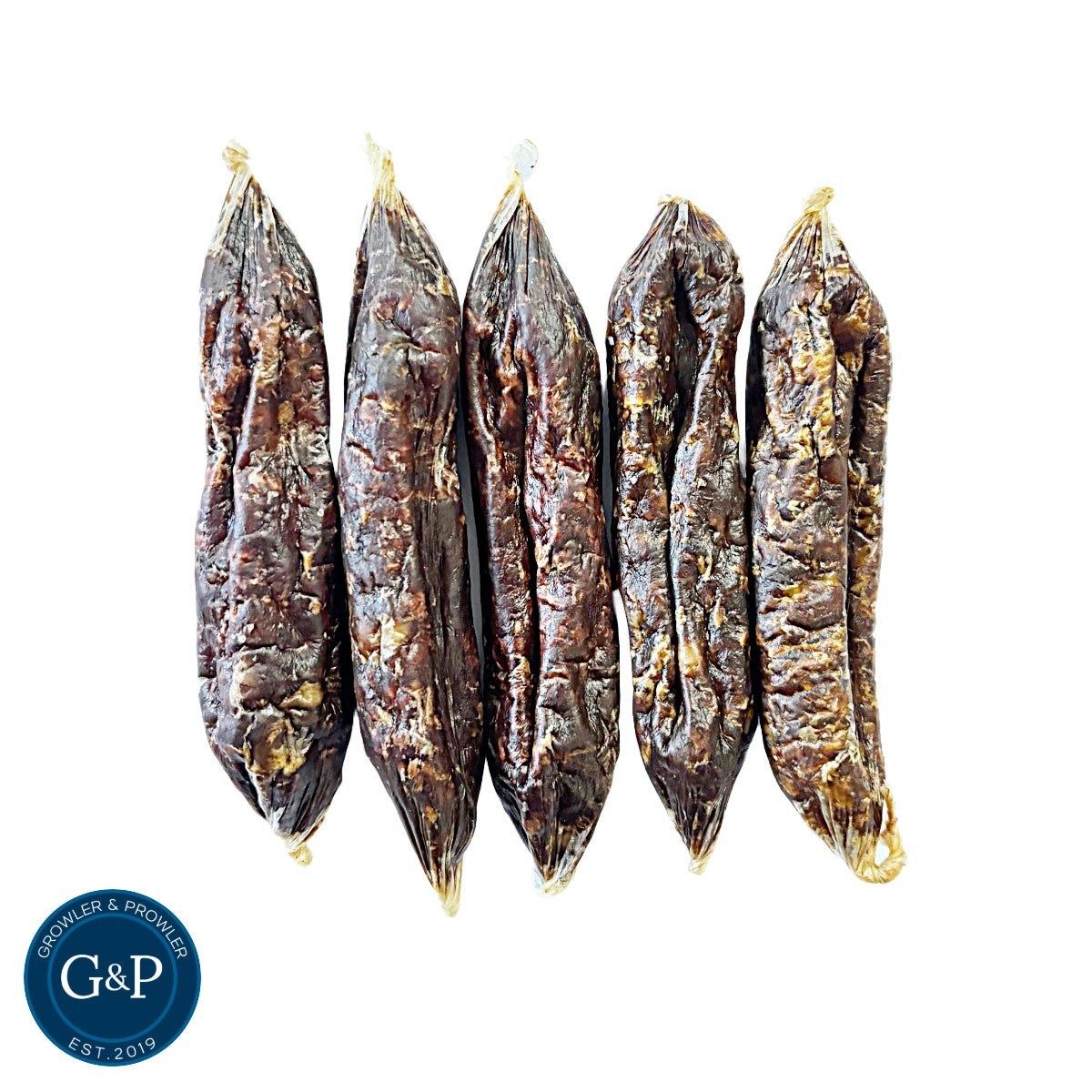 Sausage sizzlers are the idea dog treat for walks and training. Made from a mixture of beef, pork and chicken, your dog will love. Available in Manchester at Growler & Prowler.