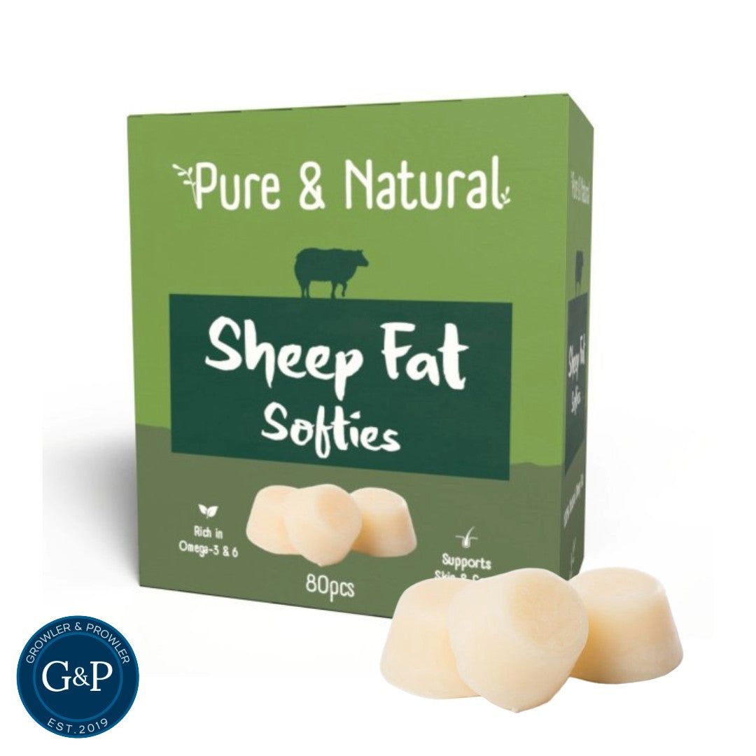 Sheep fat softies dog treats, Great treats for healthy skin supplement and glossy coat. Made from 100% natural sheep fat. Available in Manchester at Growler and Prowler Pets.