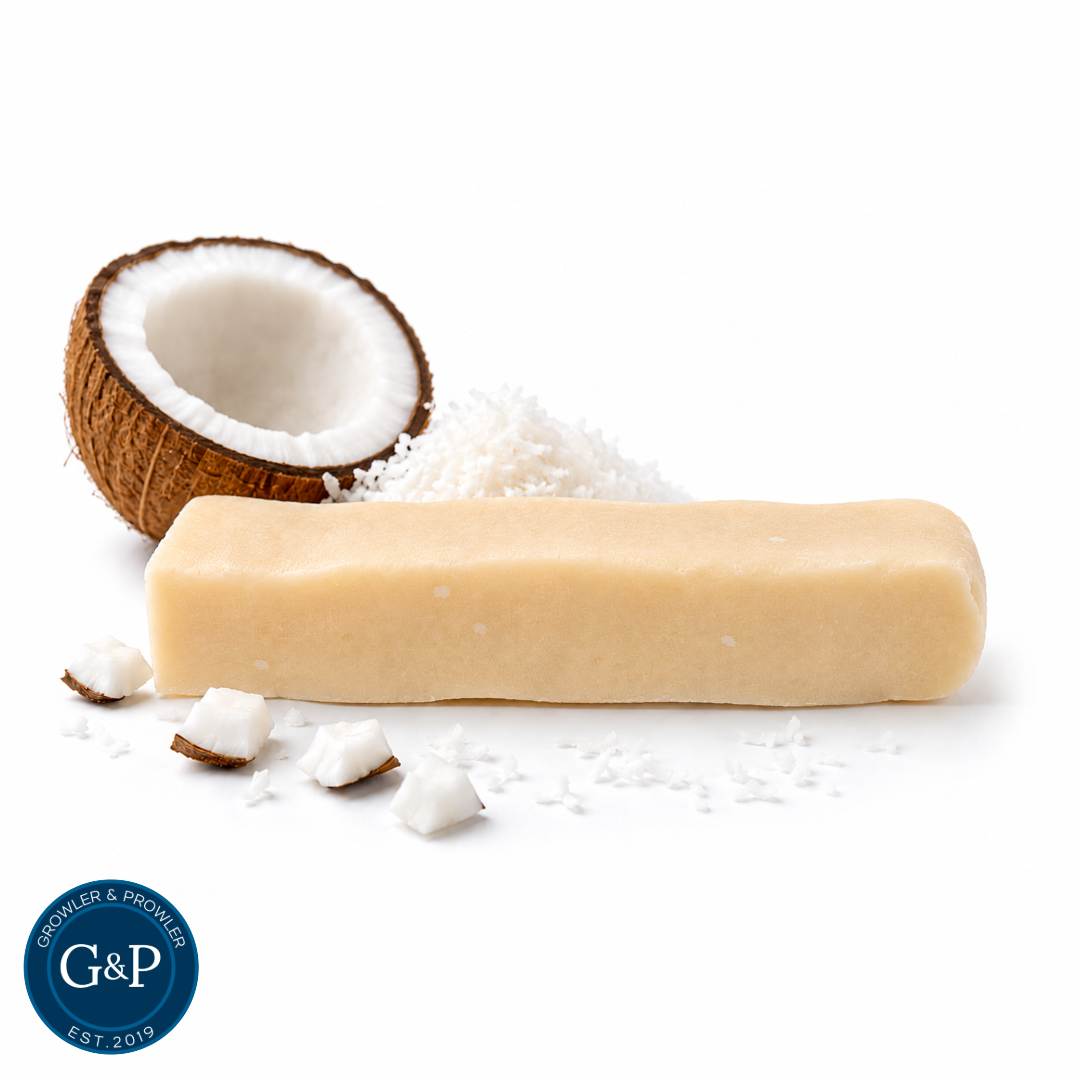 Tatty Yak Coconut Yak Dog Chew. A great long lasting natural dog chew in coconut flavour. Available in Manchester at Growler and Prowler Pets.