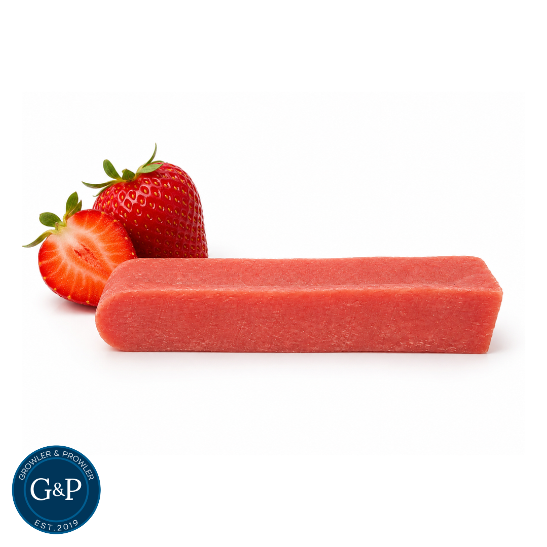 Tatty Yak Strawberry Yak Dog Chew. a great long lasting natural dog chew in Strawberry flavour. Available in Manchester at Growler and Prowler Pets.