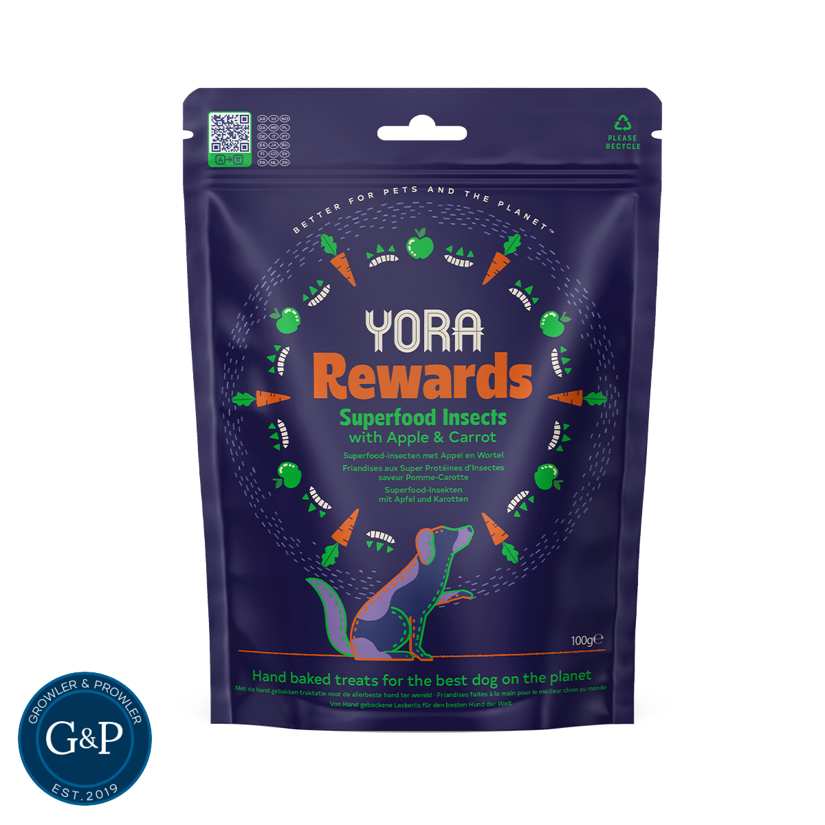 Yora Superfood Insect with Apple & Carrot Dog Treats
