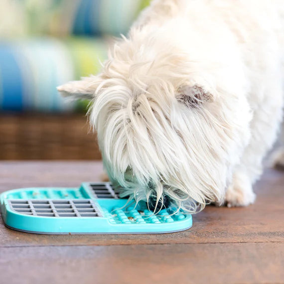 LickiMat Slomo make a perfect food and treat bowl and slow feeder. For all sized cats and small to medium dogs.