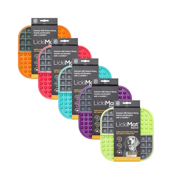 LickiMat Slomo make a perfect food and treat bowl and slow feeder. For all sized cats and small to medium dogs.