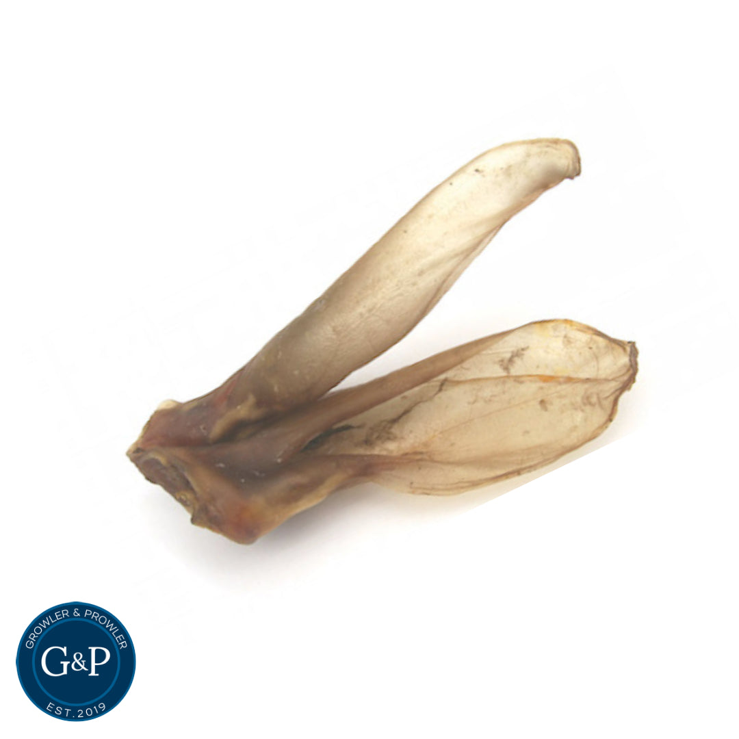 Natural rabbit ears dog treat from Growler & Prowler, a UK-based company established in 2019
